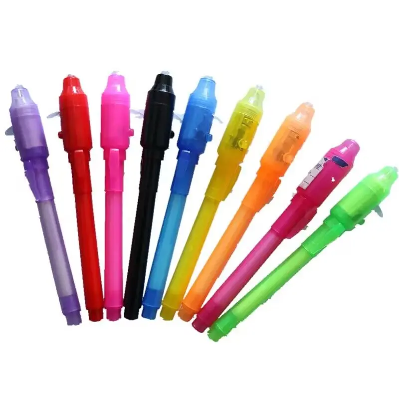 Creative Magic UV Light Pen Invisible Ink Pen Glow in the dark Pen with Built-in UV Light included the batteries