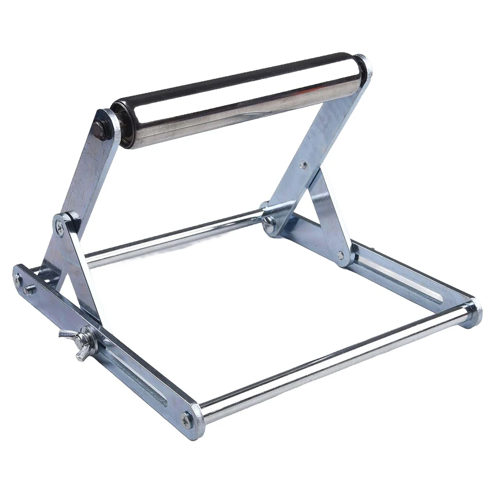 

Foldable Support Frame Adjustable Cutting Machine Stand Metal Material Portability Sturdy Construction Compact Size