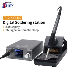 Estación de soldadura OSS T12-X PLUS, soldador electrónico con puntas T12 para reparación de PCB, herramientas de reparación de soldadura de placa de teléfono