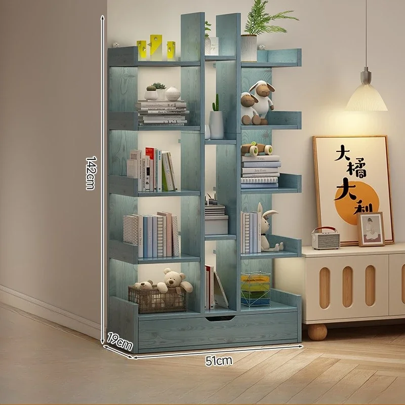 Living Room Bookshelf Solid Wood Cabinet Office Simple Of Modern Book Shelf Multi-Level Floor Standing Storage Rack Bookshelves image 6