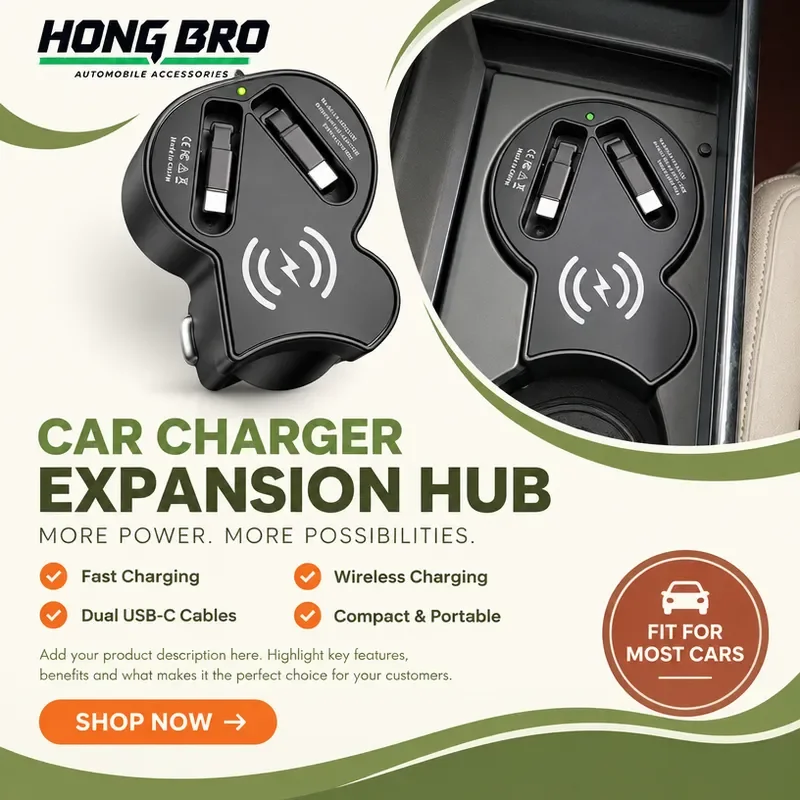 for Audi A8L Car Cigarette Lighter with Wireless Charger Docking Station Super Fast Charging Telescopic Cable Interior