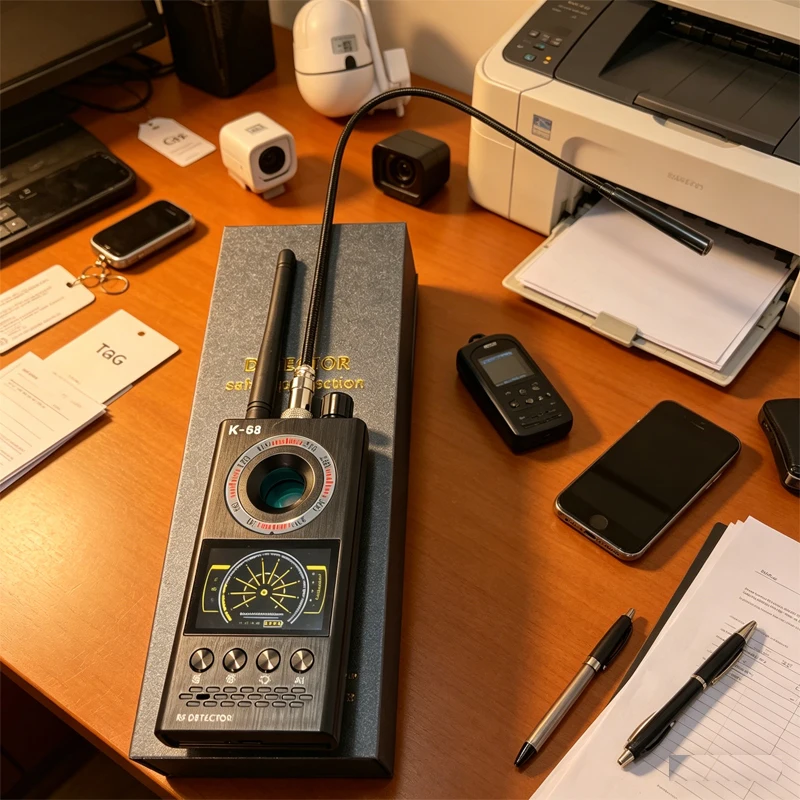 

Профессиональный детектор скрытых камер и жучков K-68, интеллектуальный детектор сигналов GPS-трекеров и устройств для защиты конфиденциальности