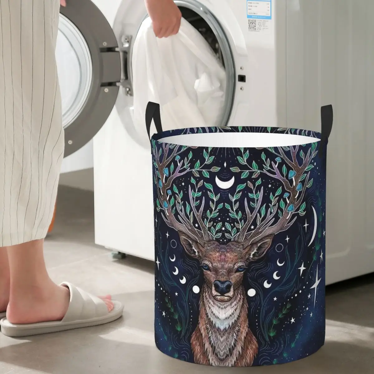 

Дерево и жизнь в скандинавском оленей, складные корзины для белья, корзина для хранения грязной одежды, большая водонепроницаемая коробка