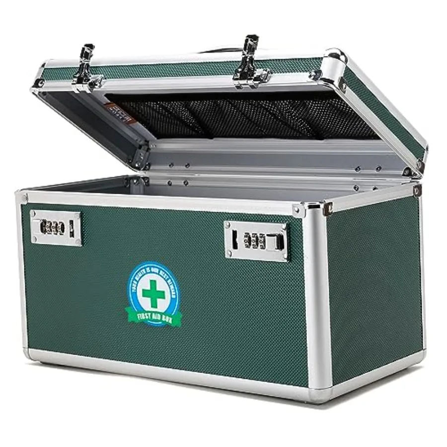 

Запирающийся ящик-органайзер с портативным кейсом для хранения 14.2''x 7.2''x 8.2'' с защитой от детей, для лекарств, с кодовым замком