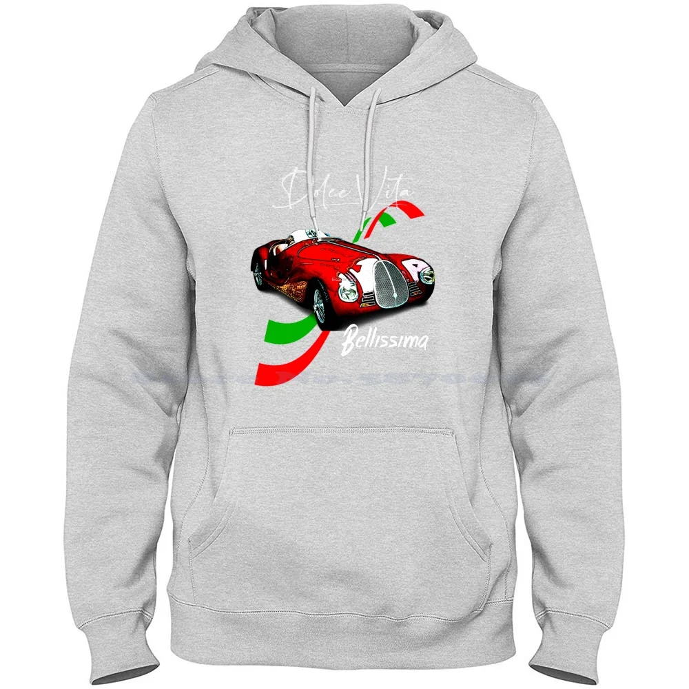 Red Italian Car 100% Cotton Hoodie Fiat 500 Italy Italian Abarth Vintage Cars Retro Classic Car Race Rally Red Car