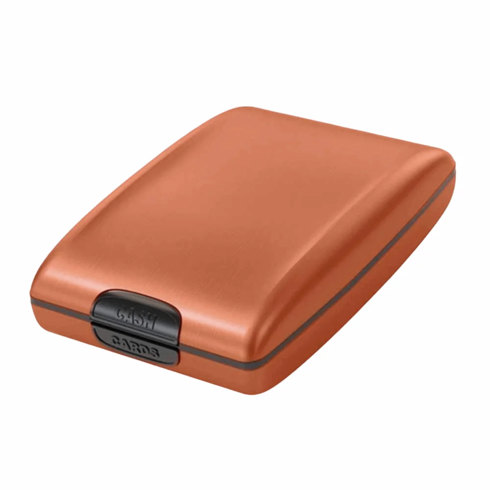 Porte-cartes de crédit grande capacité, antivol, en alliage d'aluminium, blocage RFID, portefeuille léger, étui pour cartes