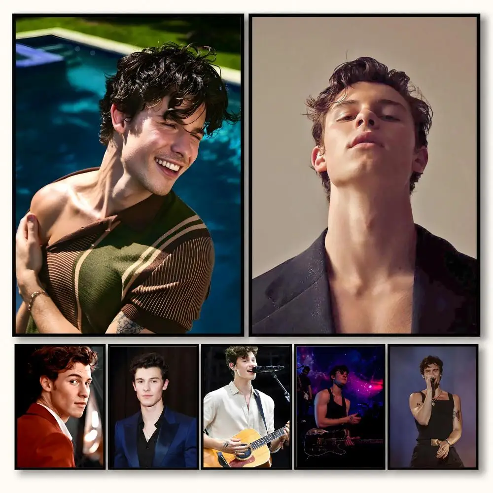 Shawn Mendes Pop Singer Acoustic Guitar Concert Art Poster Decorative art prints for the home, holiday gifts, unframed