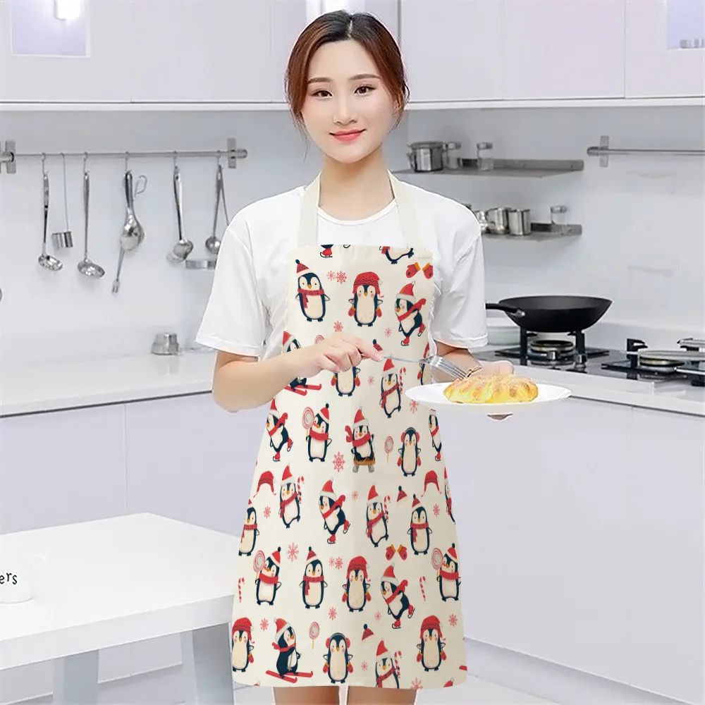 Penguin Apron Kitchen Linen Aprons Bibs Household Cleaning Pinafore Home Cooking Apron for Men Women Home Cleaning Tools