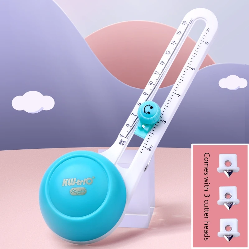 Paper Round Cutter with Replacement Blades Adjustable Paper Trimmer Dual-scale DIY Scrapbooking Tools for Cards Making