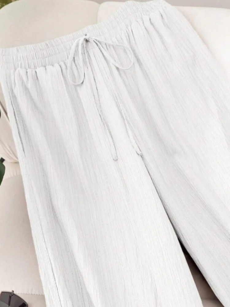 New Plus Size Women's High Waisted Loose and Comfortable Lazy Style Straight Leg Casual Wide Leg Pants Wide Leg Pants Women