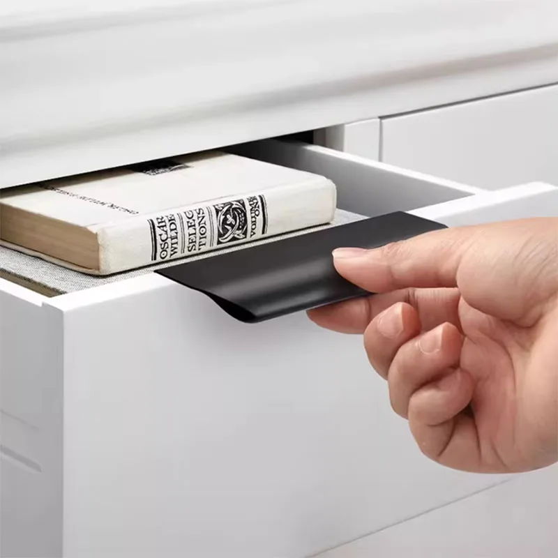 Minimalist Wardrobe Handle, Light Luxury Invisible Modern Cabinet Door Seam, Black Cabinet Door Handle, Side Mounted Long Handle