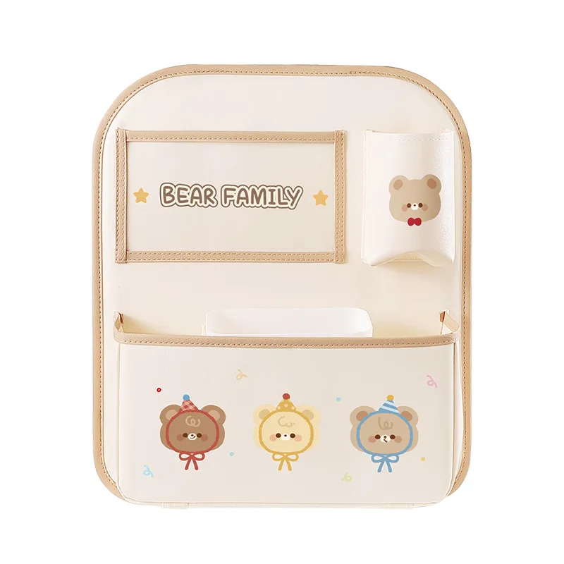 Cartoon Car Umbrella Storage Bag Multifunctional Car Rear Seat Back Anti-kick Storage Box Storage Bag Interior Tissue Box New
