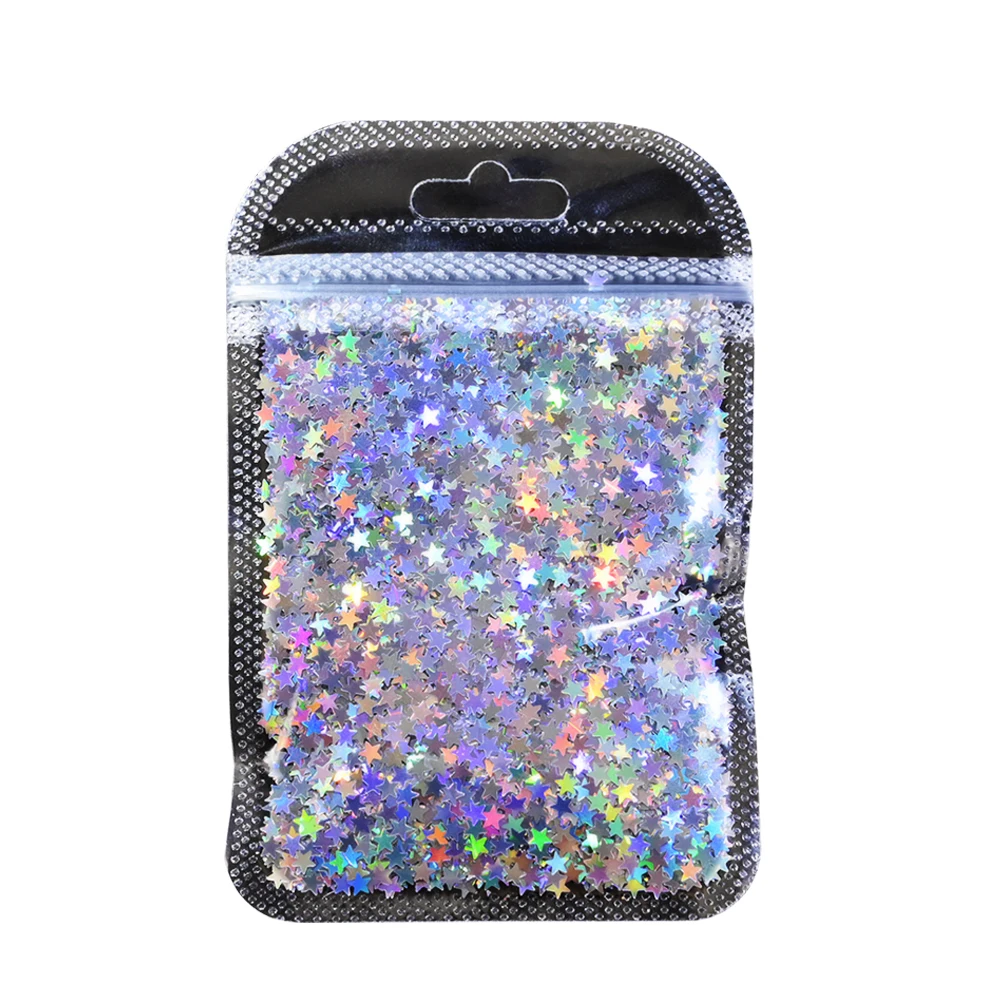 10 جرام/الحقيبة النيون نجوم مسمار بريق الترتر الإسفار رقيقة جدا ملونة مختلطة الترتر لوازم عيد الميلاد مسمار الديكور الترتر