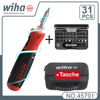 Wiha SpeedE PocketDrive 31-pcs Set: Multiple Torque Modes1.0 Nm & 5.0 Nm Convenient Type-C Charging, with Wiha Storage Bag 45791