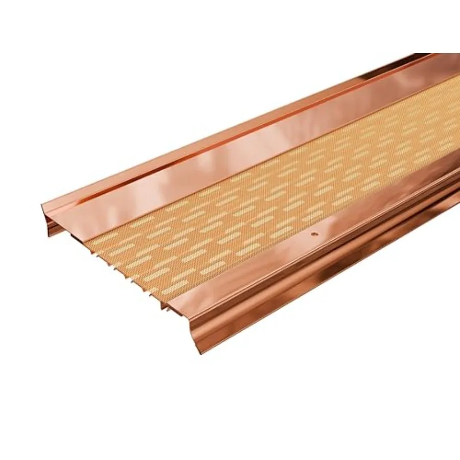 

Copper Micromesh 5" Gutter Covers System for Leaf Protection Featuring Copper Mesh Gutter Guards Leaf Guards for Gutters 10Feet