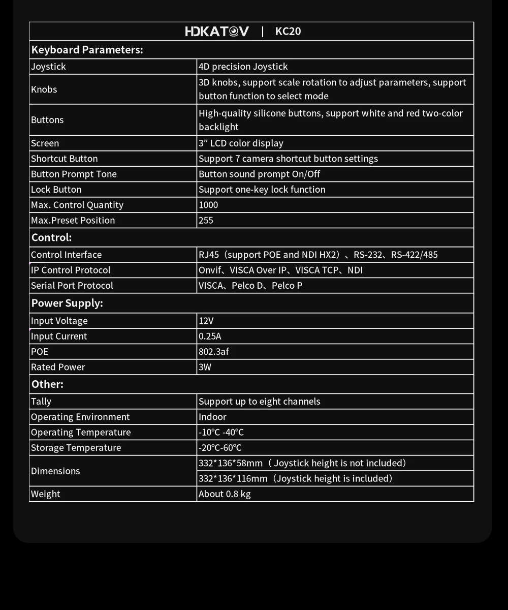 Controlador de teclado 4D PTZ, joystick 4D ptz, teclado de cámara ptz, controlador ip para cámaras IP domo de alta velocidad