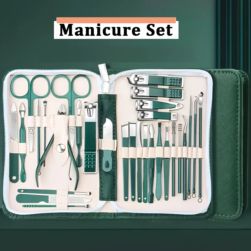 conjunto-de-manicure-e-pedicure-de-aco-inoxidavel-30-pecas-inclui-cortador-de-unhas-aparador-de-cuticula-e-estojo-de-armazenamento-para-unhas-e-para