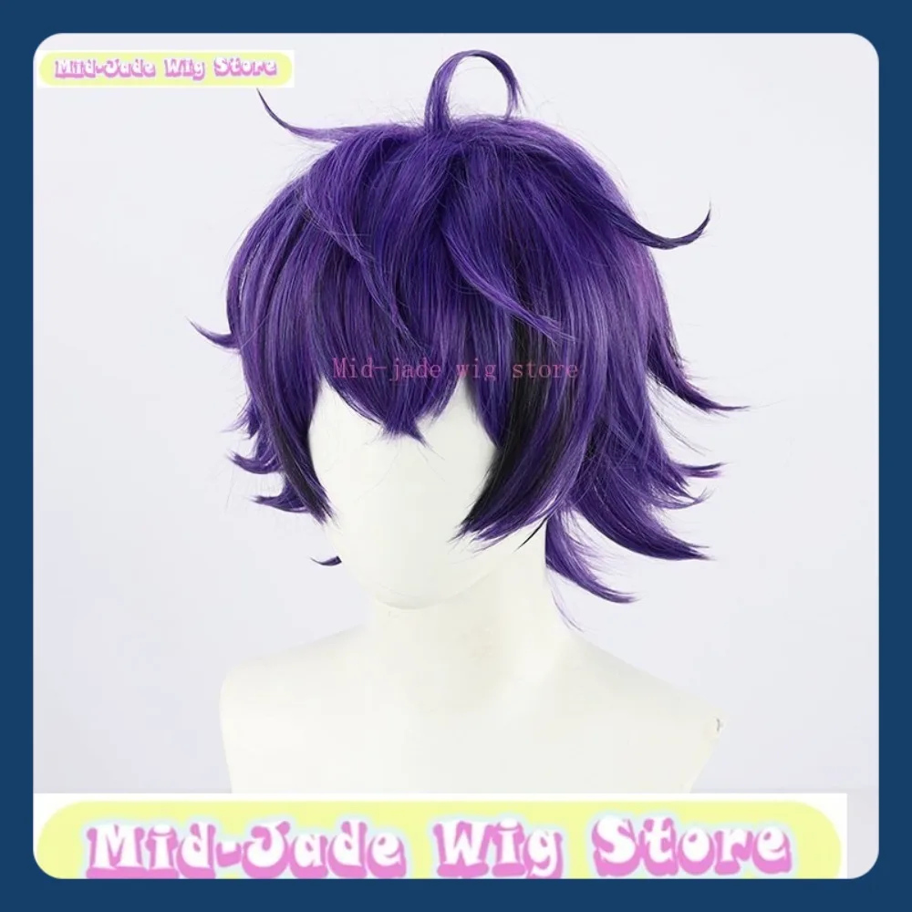 Parrucca Mid-jade StoreSeta Itsuya Parrucca Cosplay Gioco Anime Cosplay Viola Design rovesciato Puntelli per costumi da festa di Halloween