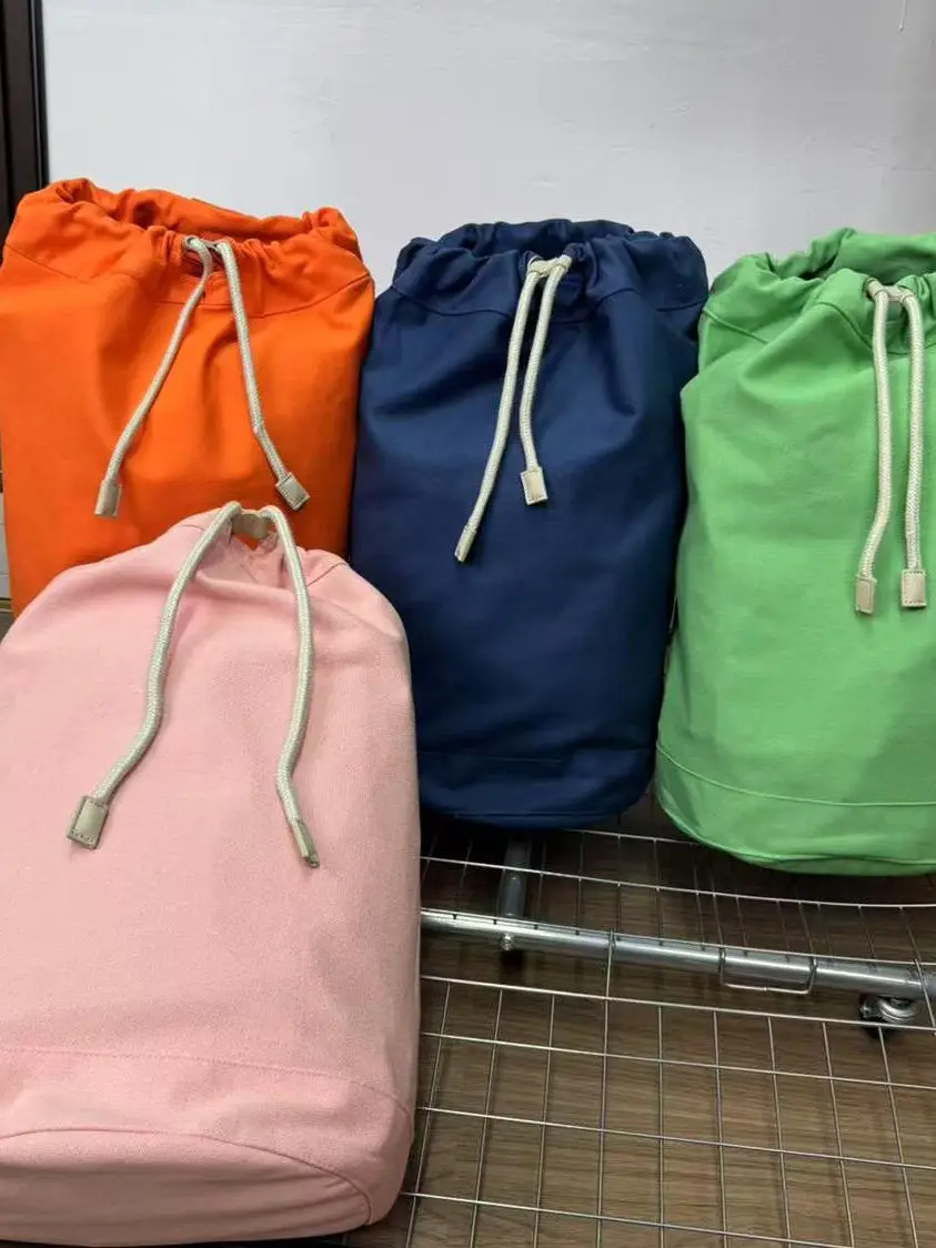 

Candy Colored Casual Canvas Shoulder Bag Drawstring Bag Men's Women's Summer 2025 New Style Daily Use Versatile Handbag