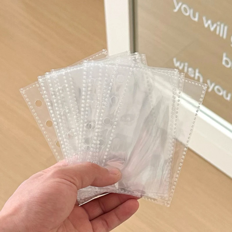 20pcs A6/M5 Transparent Loose Leaf,Clip Replacement Core,Sticker Book Loose Leaf,Loose Leaf Book Storage Bag,Bag Organizer