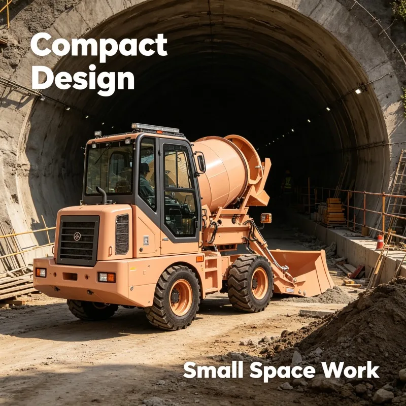 Mobile Concrete Mixer Truck Self Loading Type 3.2m3 With Rear View Camera Safety System For Urban Infrastructure Construction