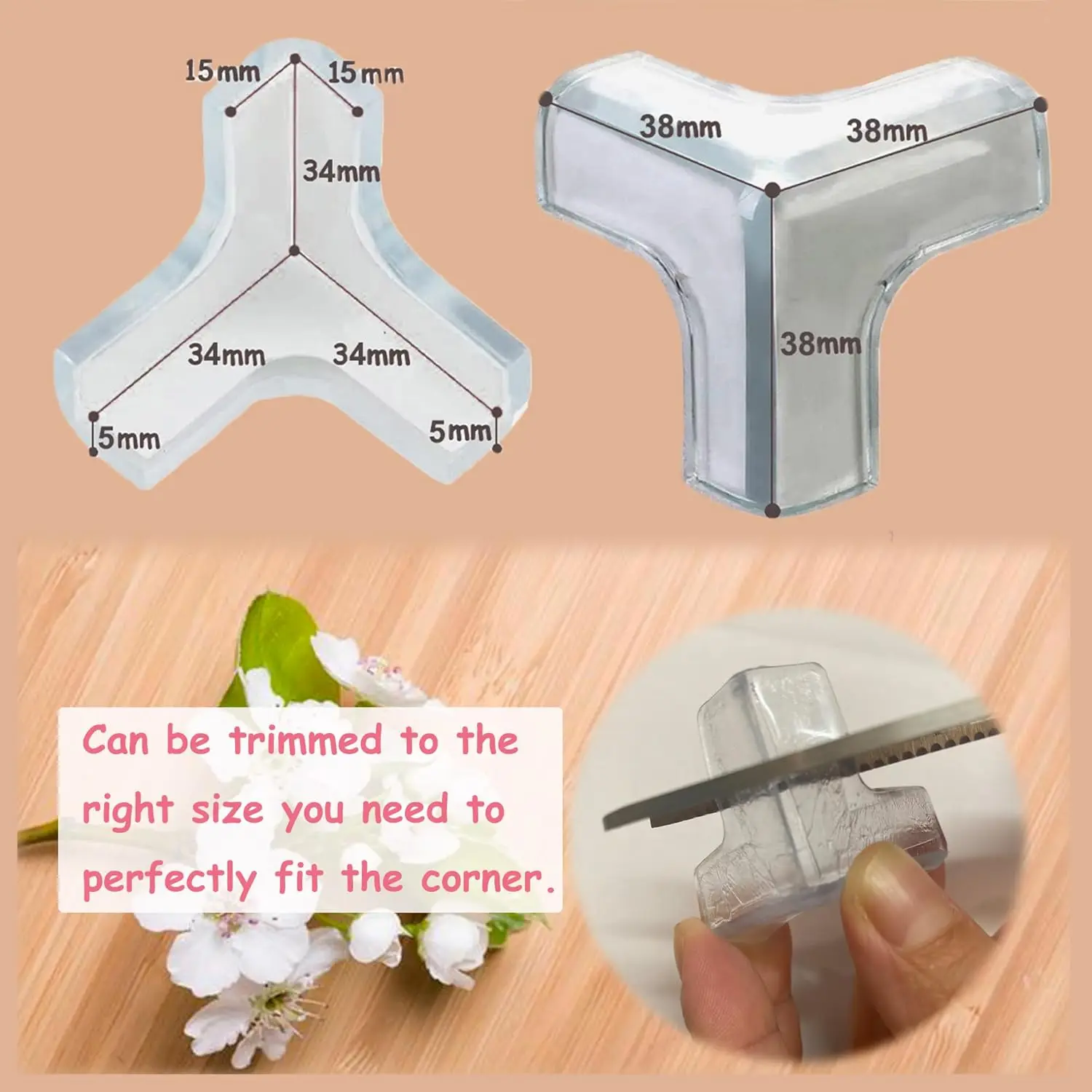 12 Pcs Table Corner Protectors T-Shaped Baby Head Protector Strong Adhesive Furniture Safety Edge Bumper for Baby Proofing