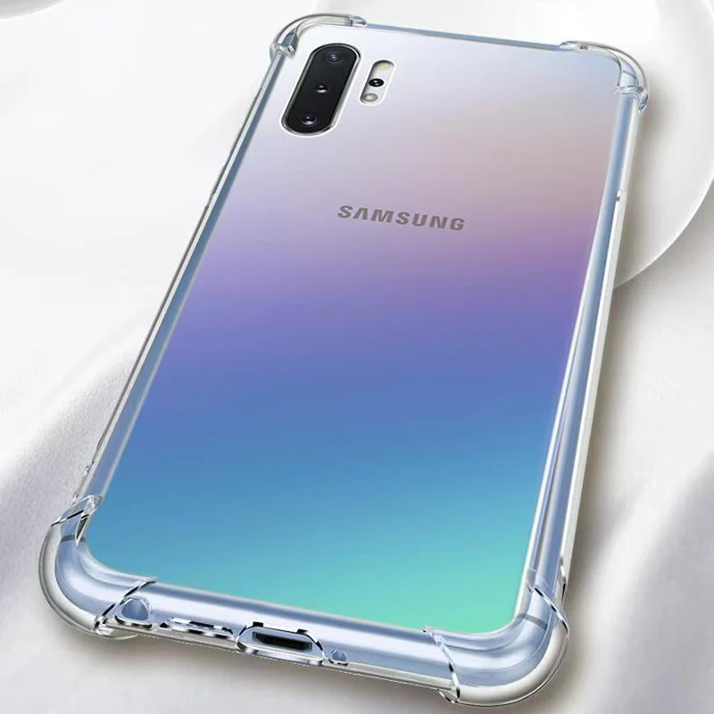 Transparent Shockproof Case For Samsung Galaxy S9 S10 Plus S20 Ultra Soft TPU Shell Note 9 10 Lite 20 Clear Silicone Back Cover image 2