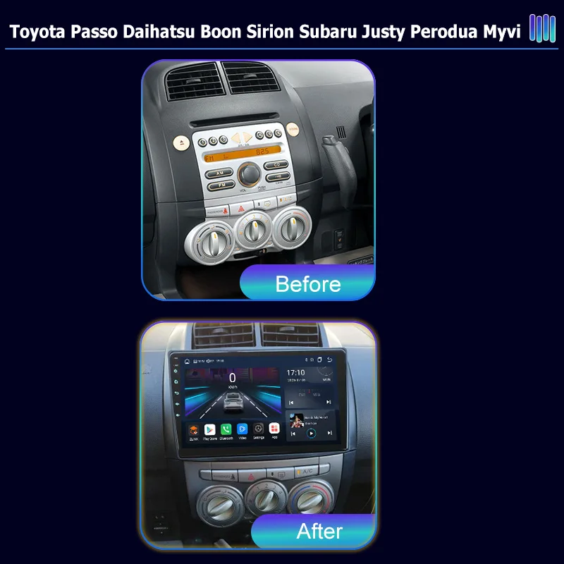 AI VOICE Android Car Radio Multimedia player for Toyota Passo Daihatsu Boon Sirion Subaru Justy Perodua MyviGPS Navigation