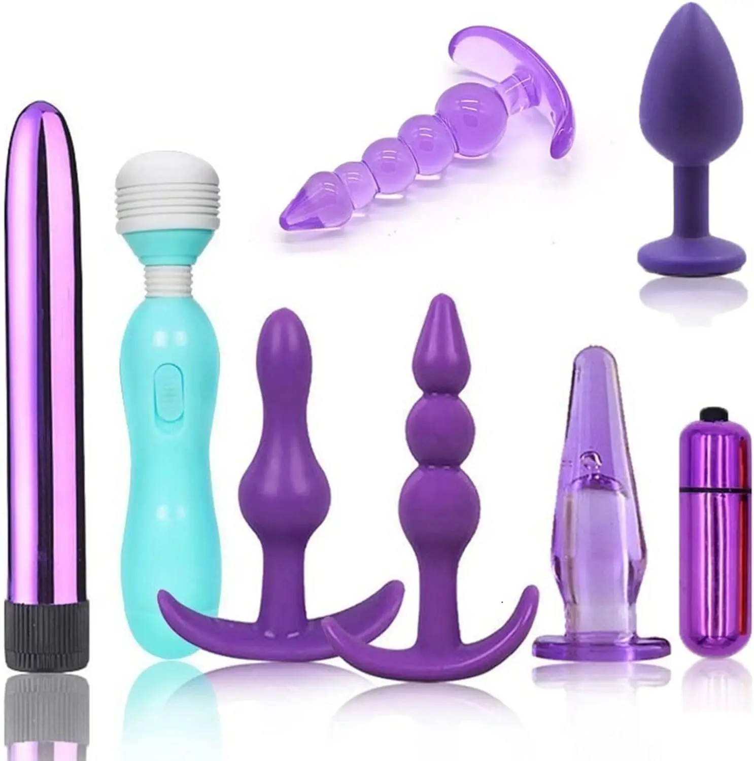 

Beginner Butt Plug Set, 8 Pcs Adult Anal Toys for Men and Women, Anal Beads, Anal Plug, Vibrating Butt Plug, Large Butt Plugs