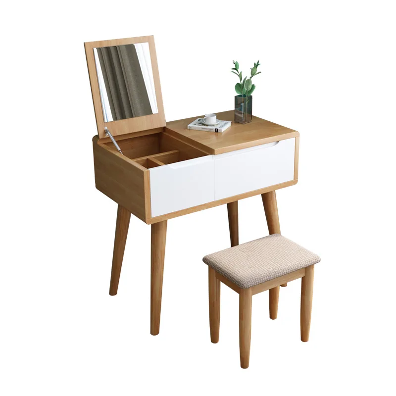 Nordic Real Wood Dressing Table Bedroom Contemporary Contracted Muti-function Dresser