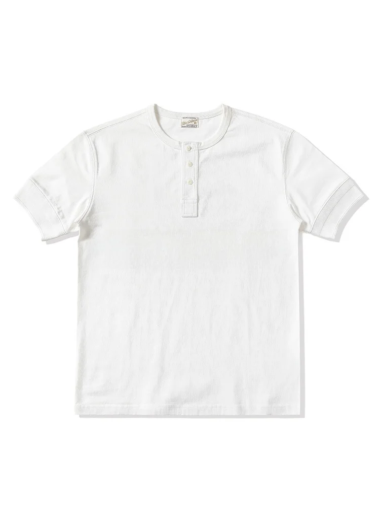 

Футболка MBBCAR из узкой серии, 270 г, из чистого хлопка, с двойной нитью, плотного плетения, с воротником Хенли, короткий рукав, дышащая, повседневная, топ.