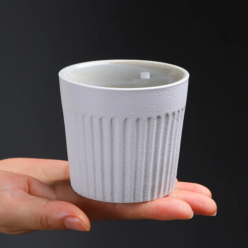 كوب شاي من الفخار الخشن، كوب رئيسي، كوب فردي، طقم شاي كونغ فو من السيراميك، كوب تذوق الشاي، كوب شرب على طراز وابي سابي، قهوة #2