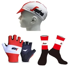 2022 TREKful Segafredo Team One Pair Sports Half Finger Cycling Gloves /Caps /Socks