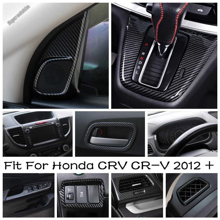 

Carbon Fiber Texture Inner Door Armrest Window Lift Button Cover Accessories Interior Trim ABS For Honda CRV CR-V 2012 - 2016