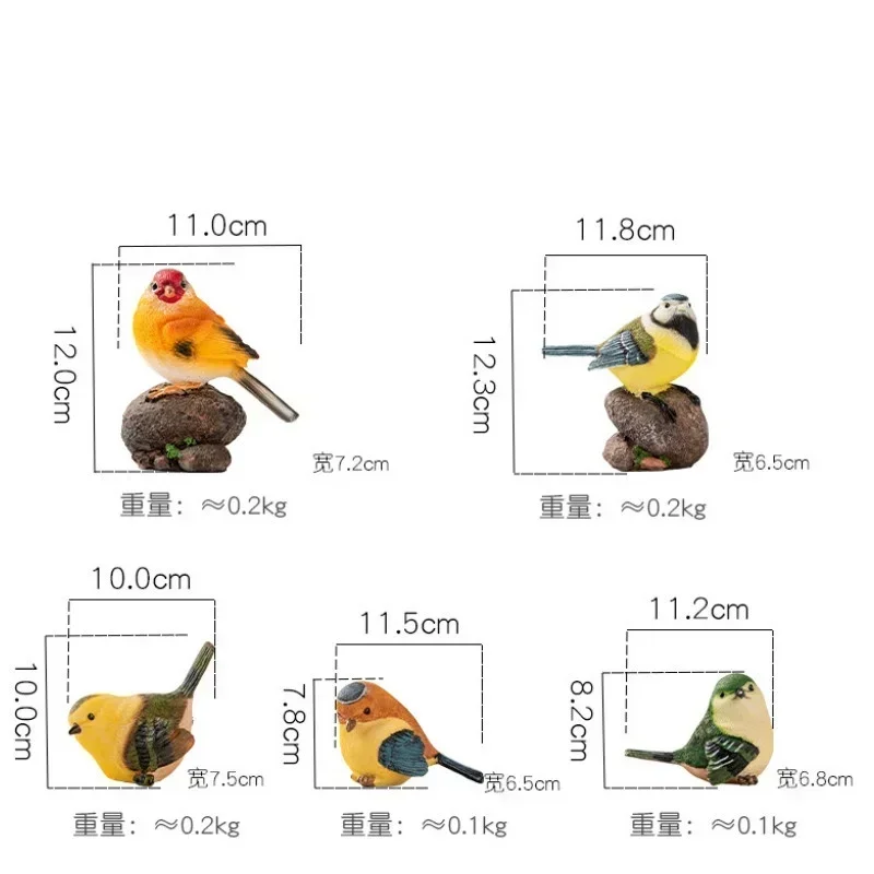 Figurki ptaków ogrodowych na zewnątrz do ozdób sztuki na podwórku prezenty z żywicy rzeźby do dekoracji domu