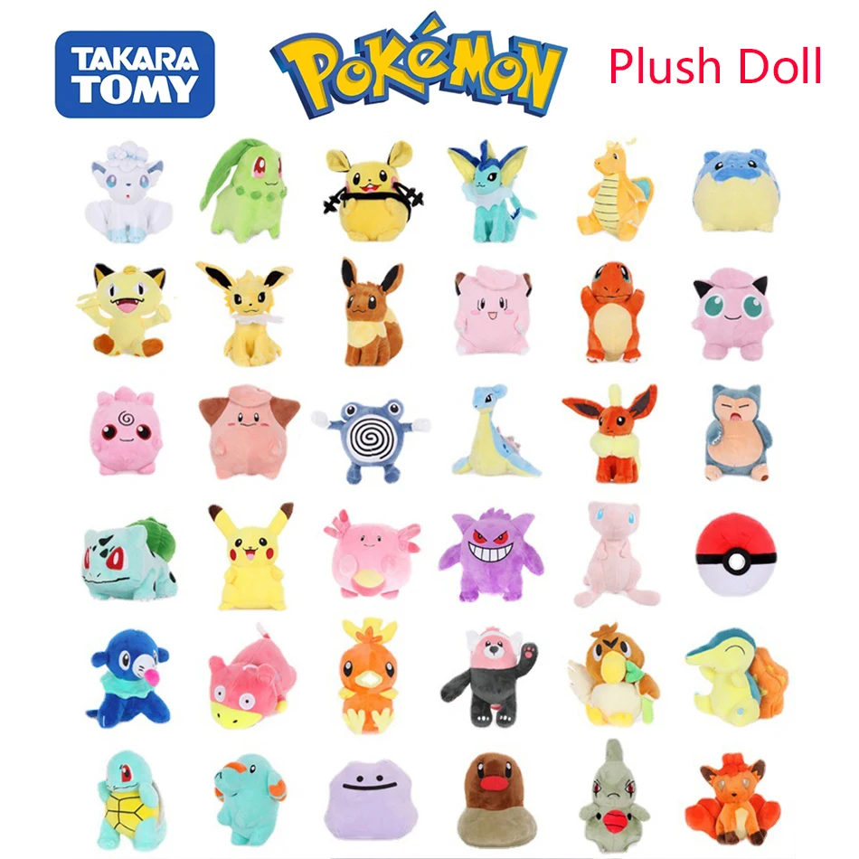 

10pcs Pokemon Plush 25cm Pikachu Charmander Squirtle Bulbasaur Anime Stuffed Toys Kawaii Animal Peluche Doll For Kid Gift