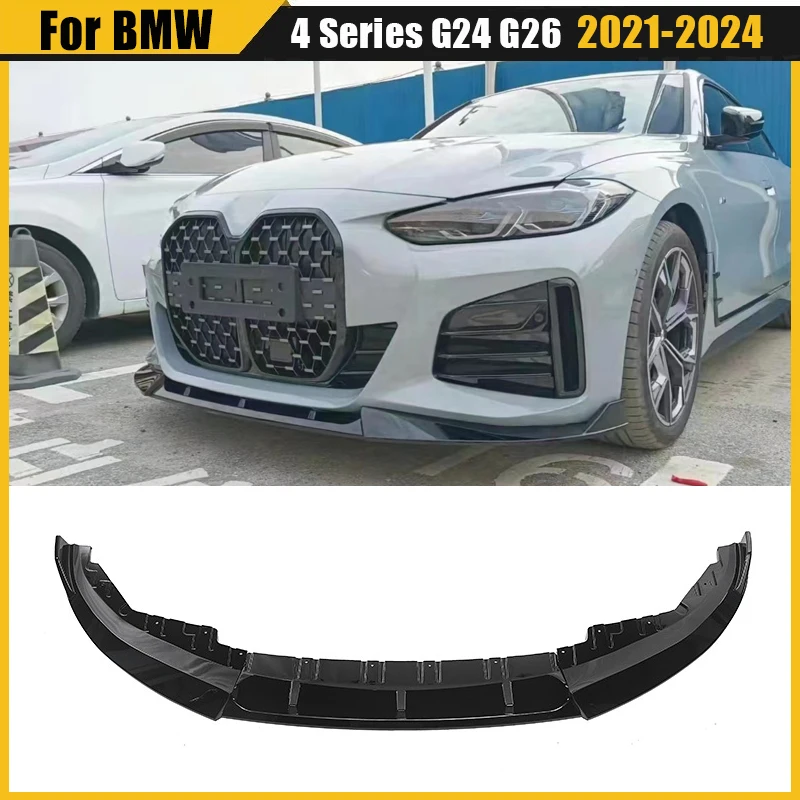 

Front Bumper Spoiler Lip For BMW 4 Series G24 G26 4 Door 430i 440i i4 Gran Coupe 2021-2024 Lower Body Kit Splitter Tuning Guard