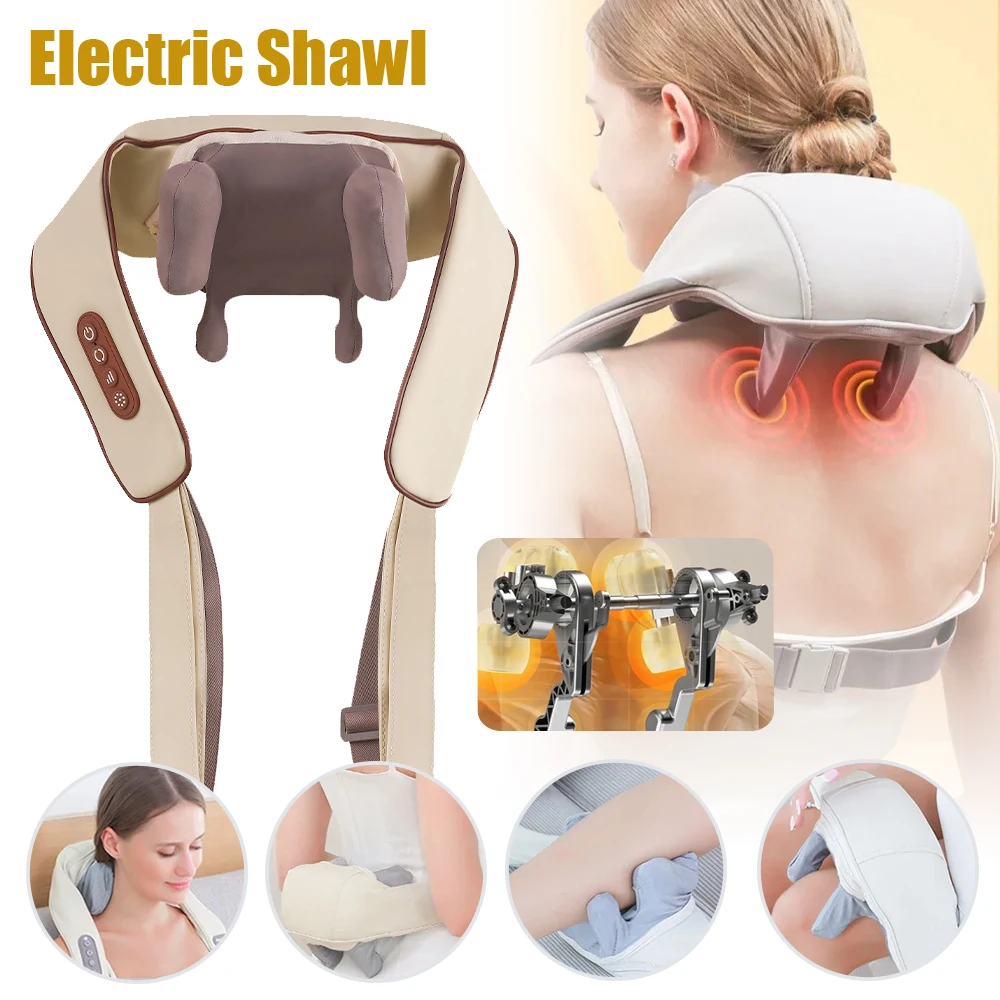 

Neck Massage Shawl Air Pressure Kneading Back Massager Stimulating Muscles Adjustable Shoulder Strap Portable Relax At Any Time