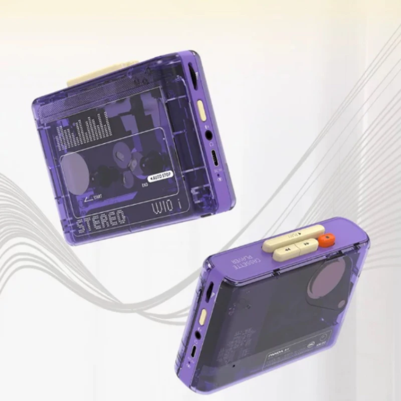 

Кассетный плеер Портативный плеер Ретро Один плеер Прозрачный двухканальный стереозвук Подарок Винтаж 2D Pers0nal с наушниками