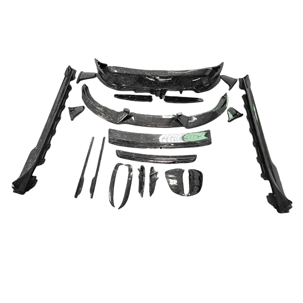 

M-Style Forging Pattern Front Lip Side Skirt and Rear Spoiler Body Kit for Upgrading for Porsche Taycan Rear Diffuser