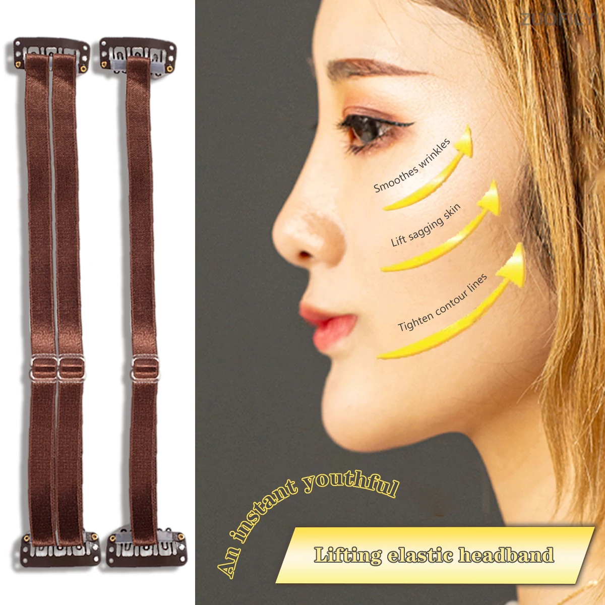 Double Belt Instant Face Lift Band Invisible Hairpin To Remove Eye Fishtail Wrinkles Face Lift Patch Reusable Face Lift Tape