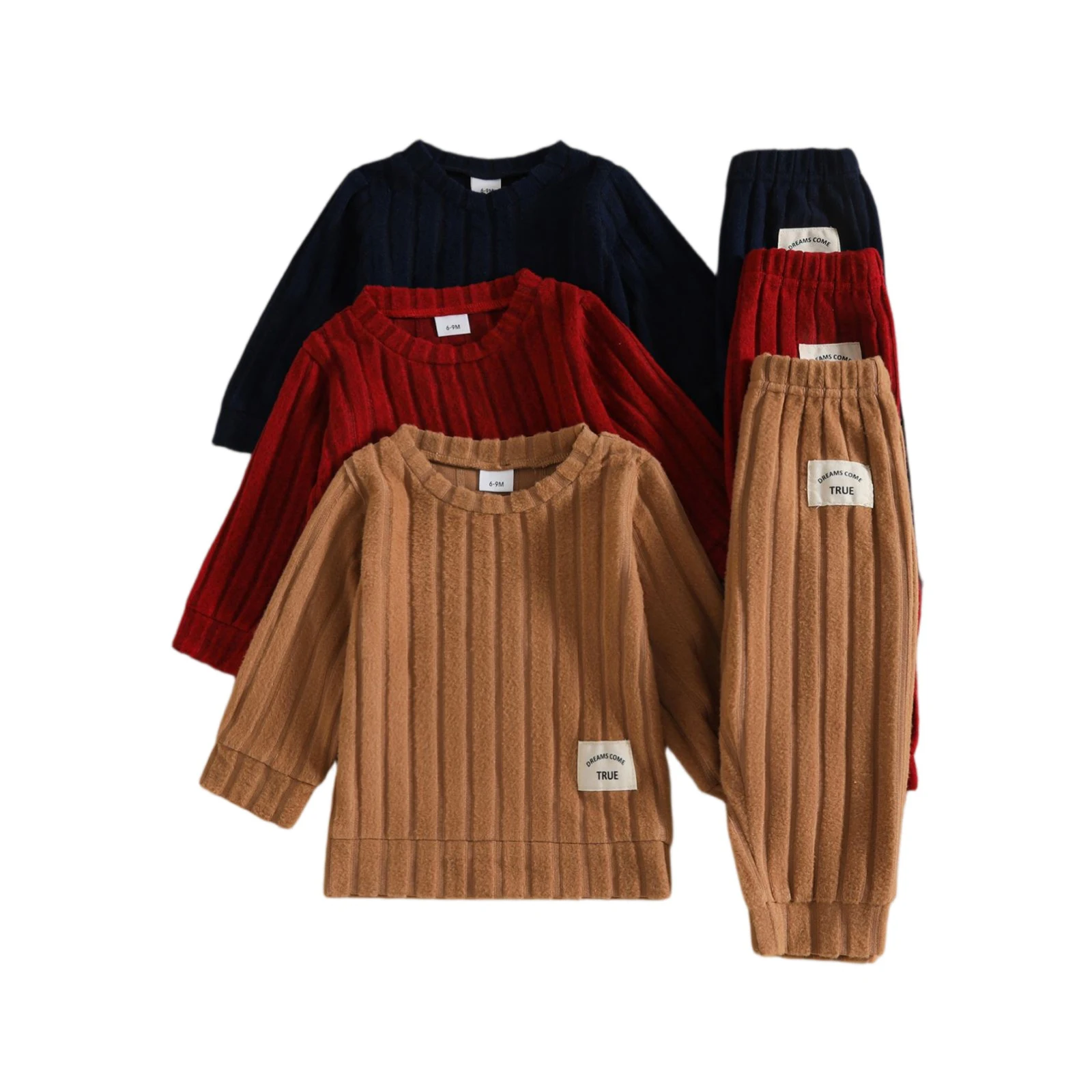 

Повседневный стильный универсальный детский наряд, детский топ с длинными рукавами и круглым вырезом, комплект для спорта и отдыха, весенний костюм, детская одежда