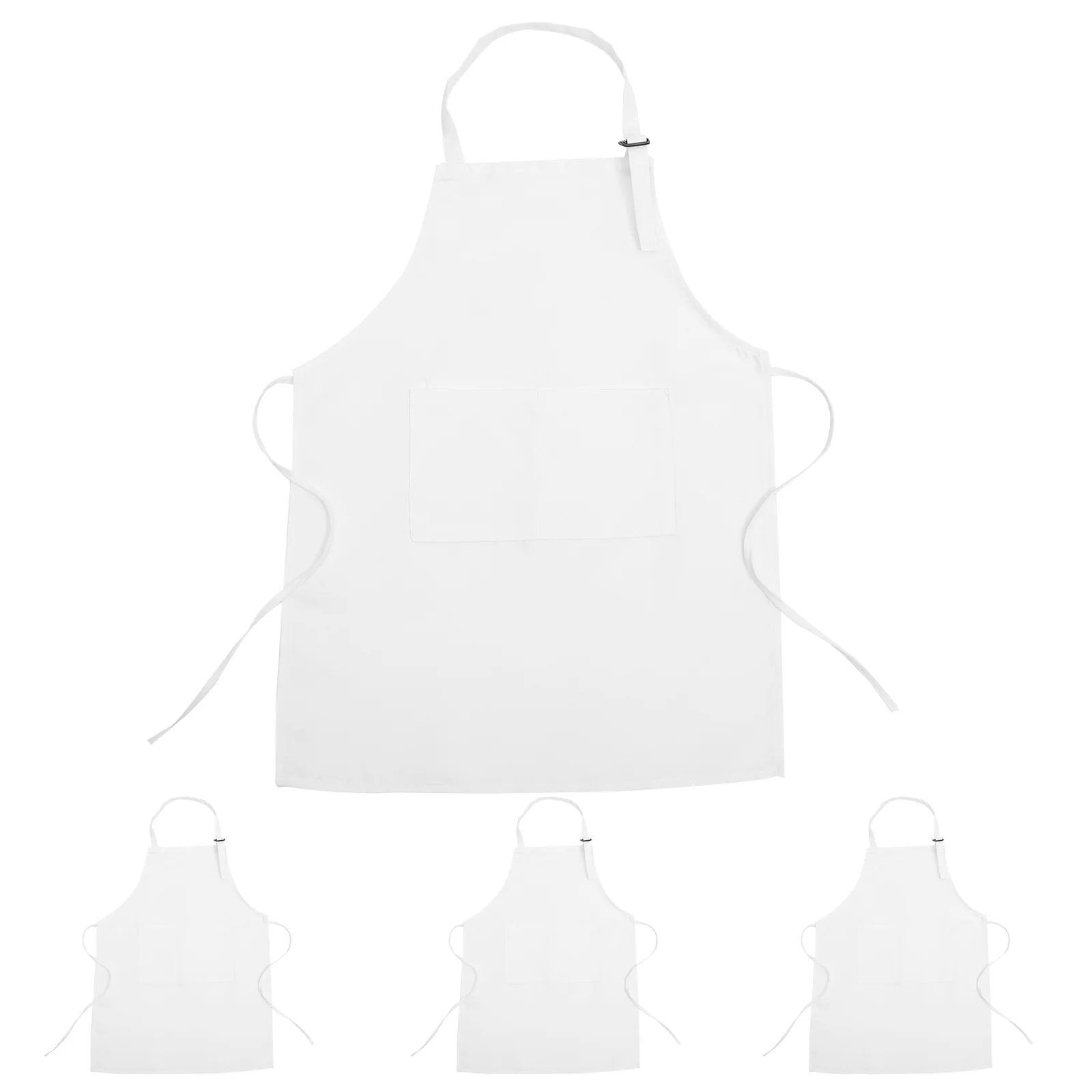 4 Pcs Kindergarten Apron Adjustable Children's 4pcs/pack White Size Kids Painting Toddlers Multi-function Multi-use