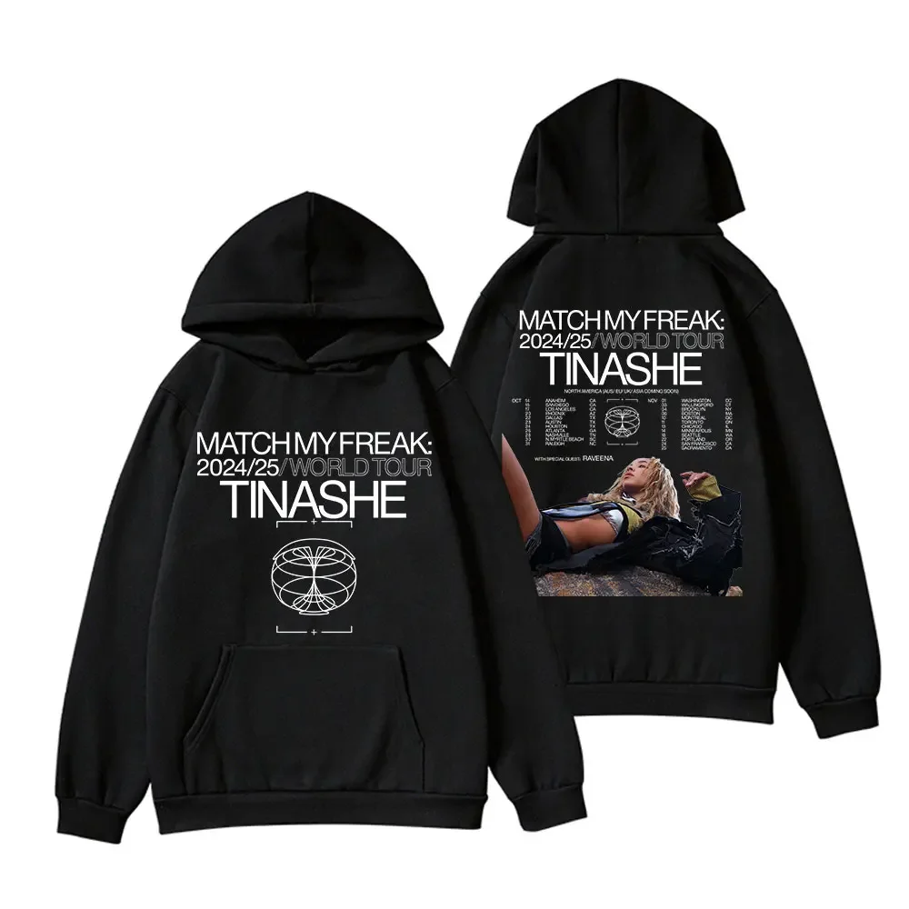 

Tinashe Match My Freak World Tour 2024 Oversized Women/Men Hoodie Sweatshirt Streetwear Hip Hop Pullover Hooded Jacket Outerwear