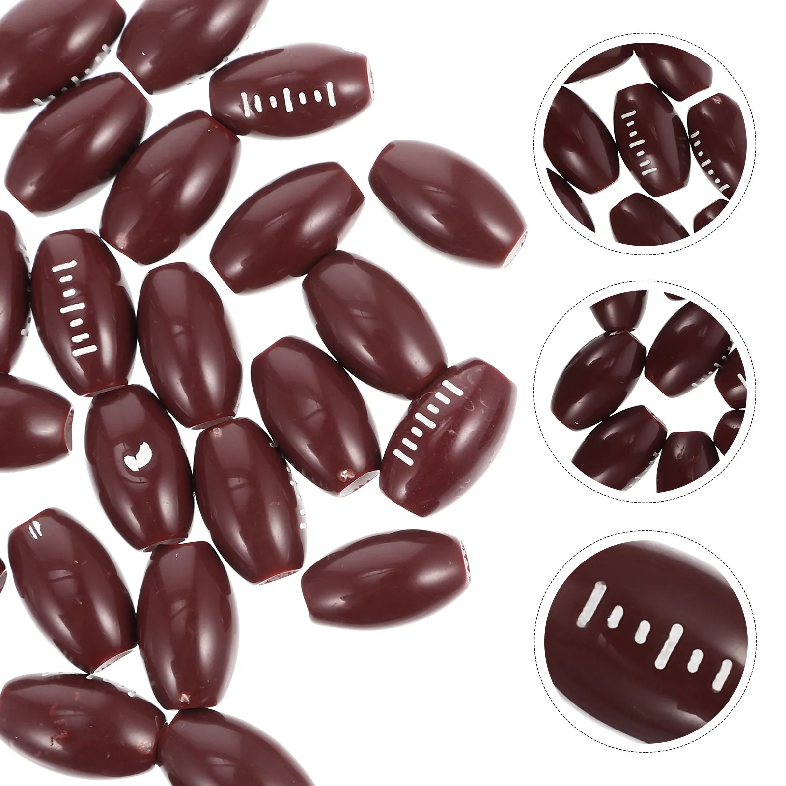 150pcs Football Beads for Jewelry Making – Acrylic Large Hole DIY Bracelets, Necklaces & Earrings Charms