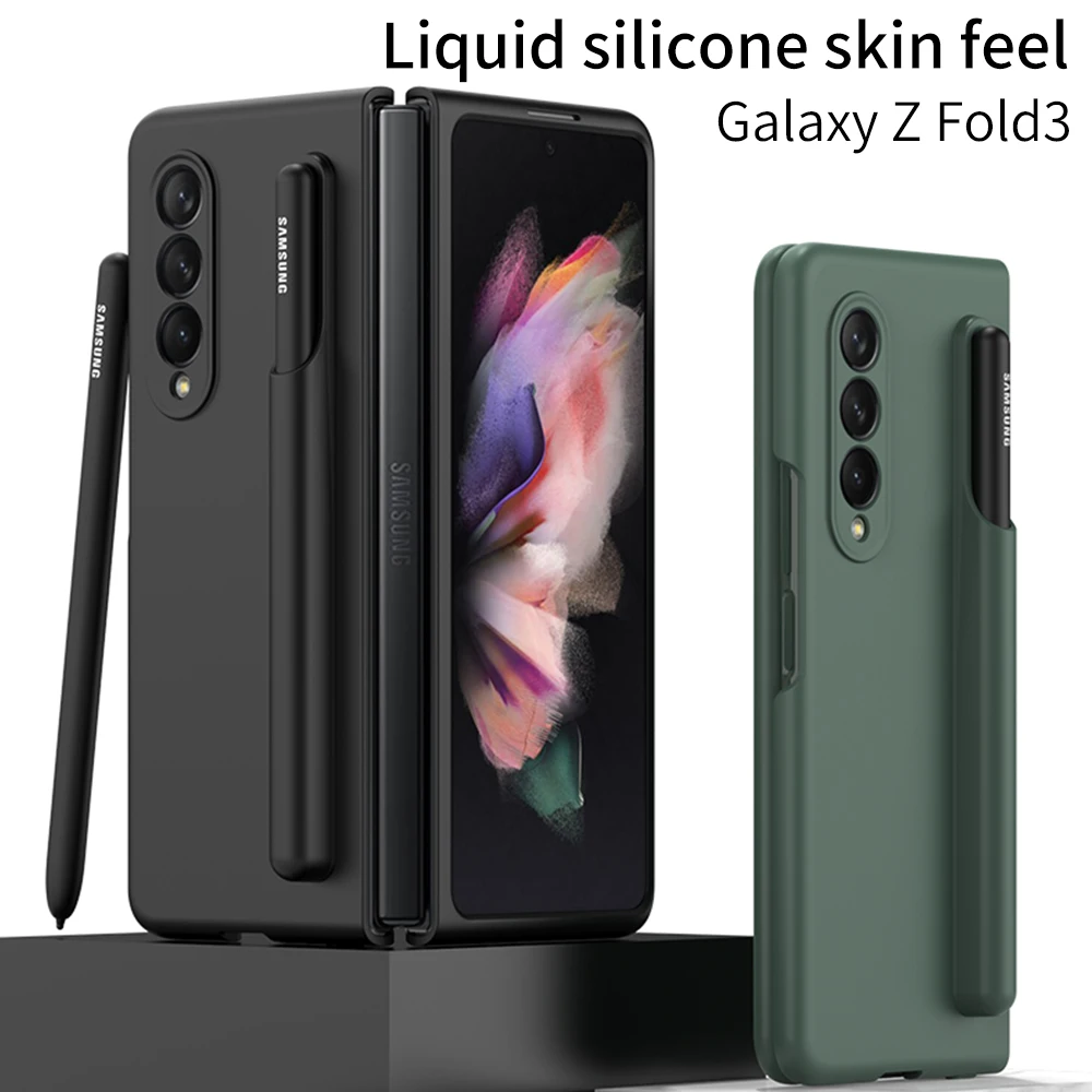 liquid silicon case for Samsung galaxy z fold 3 cover ultral-thin matte shockproof shell for Samsung z fold 4 case