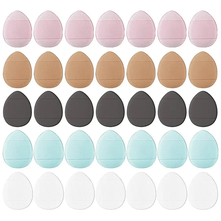 12/35pcs 하이 엔드 두꺼운 버전 핑거 메이크업 퍼프 베이스 메이크업 및 고정 메이크업에 적합 휴대용 및 실용