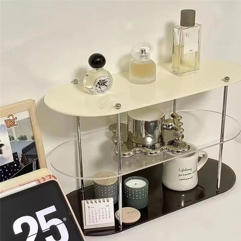 

A43F-Ins Style Acrylic Multi-Layer Storage Rack Decorative Shelves Desk Organizer Makeup Jewelry Home Organization