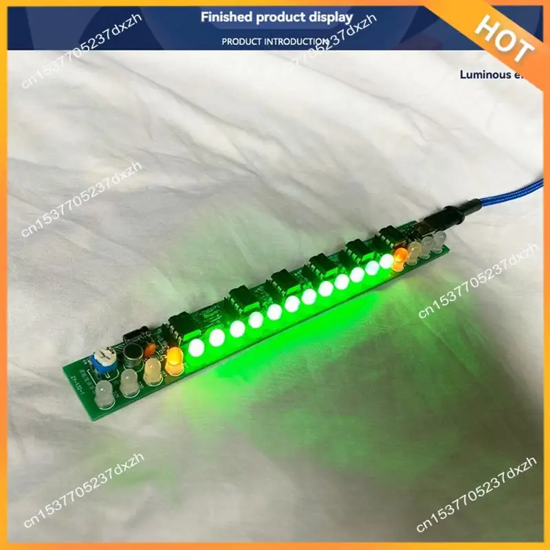 A43M مصباح الطيف الصوتي لتقوم بها بنفسك عدة LED مؤشر مستوى الصوت الموسيقى الصوت لوحة دوائر كهربائية لتقوم بها بنفسك عدة LED مؤشر مستوى الصوت أ