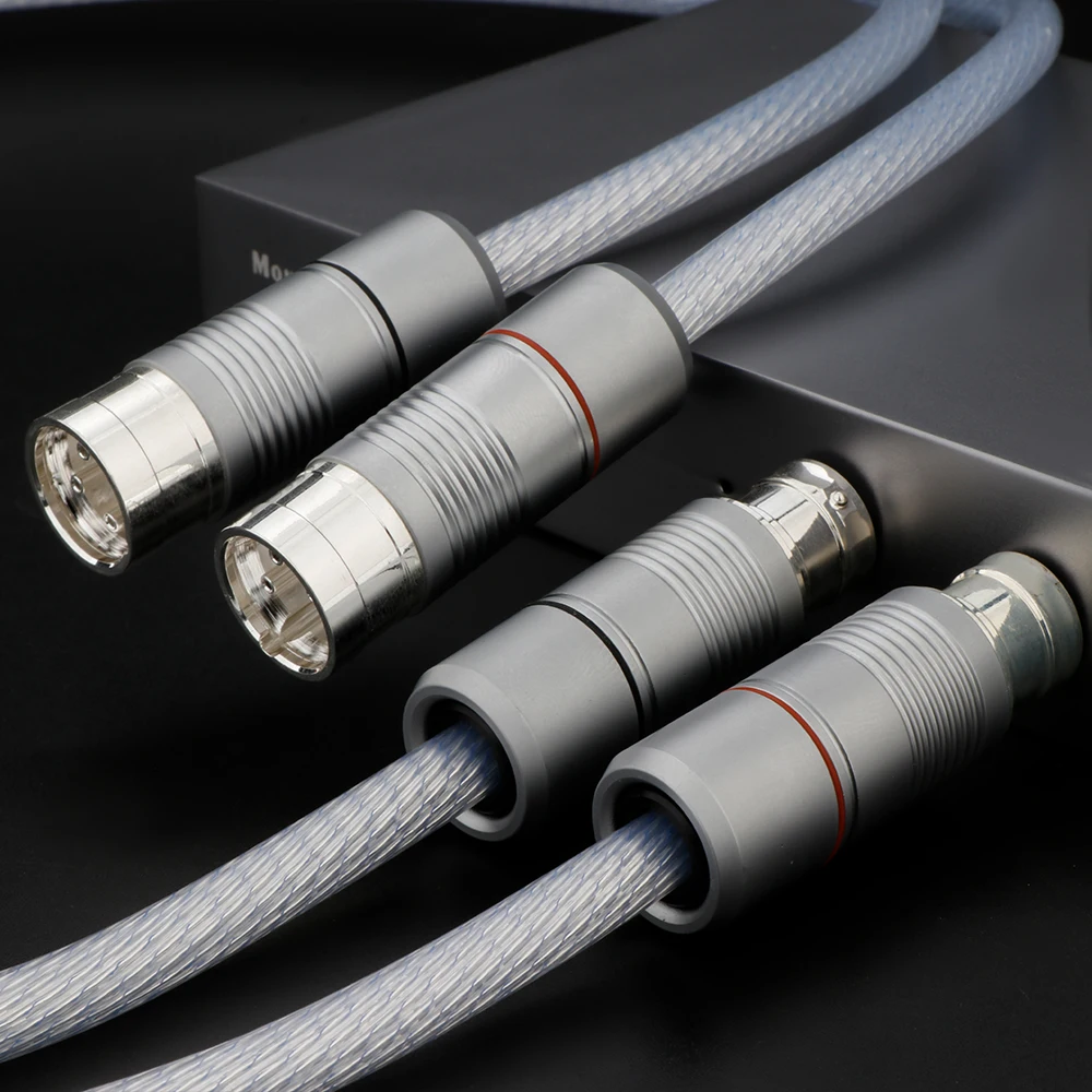 Paar HiFi-XLR-Kabel mit Pfeil, OCC-Kupfer, versilbert, XLR-Stecker, 3-polig, symmetrischer Stecker, 12 Kerne, für Verstärker, DAC, TV, Auto-Audio – Detail 6